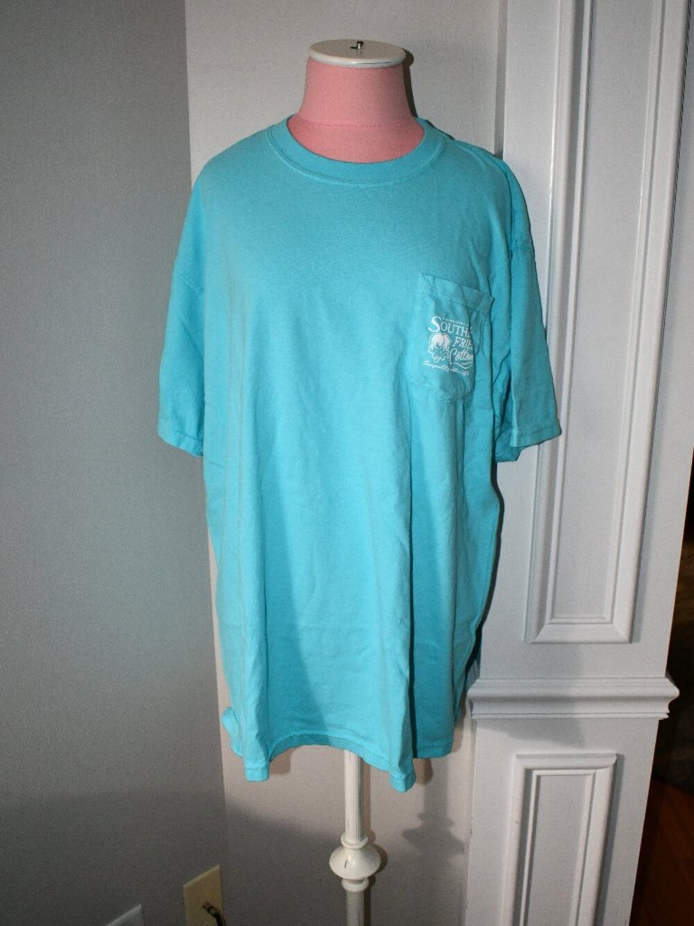 Southern Fried Cotton Lab Graphic Long-Sleeve Tee in Lagoon, XL #SFM11728 NWT Cr